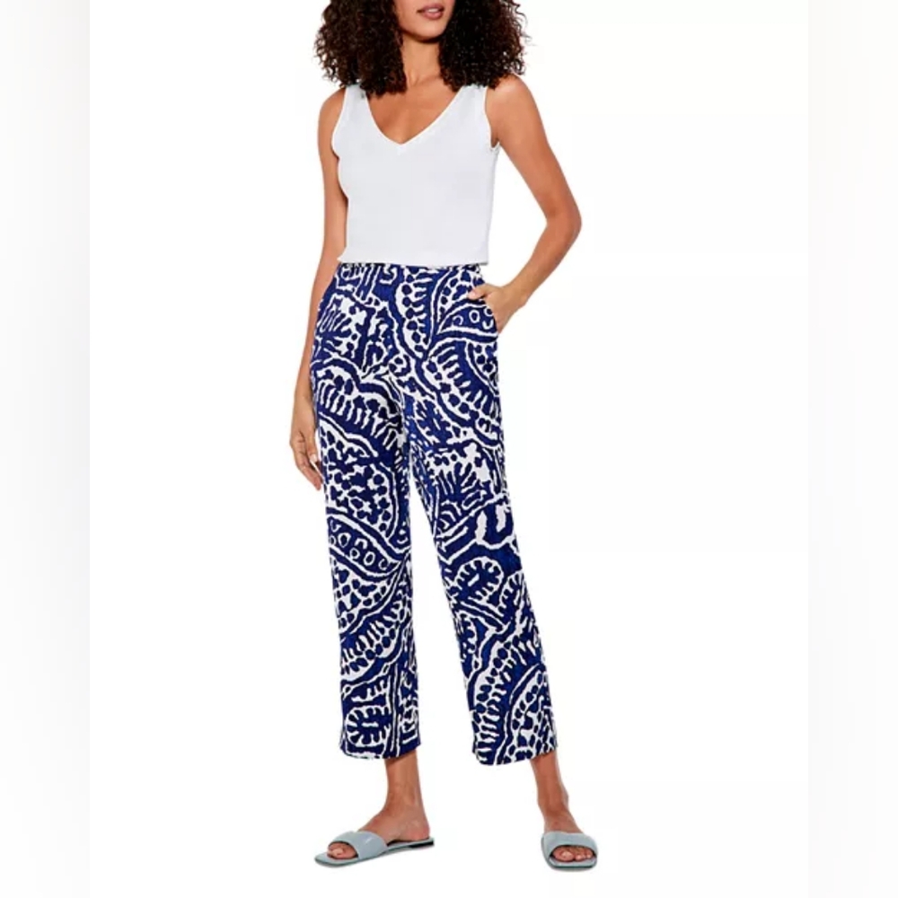 NIC+ZOE Indigo Stamp Pants - Picture 1 of 9